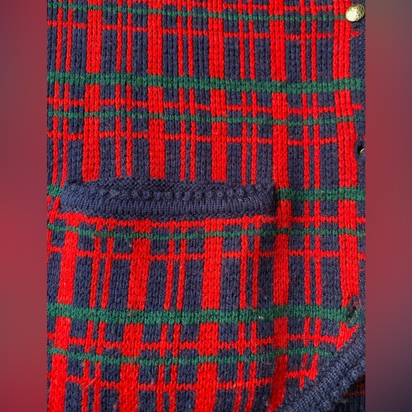 Eaton button down plaid cardigan vintage - Picture 6 of 11